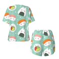 thumbnail image 5 of Picia Kawaii Sushi Pajamas Sets for Women Soft Short-Sleeved Pjs with Lounge Shorts Two Piece Sleepwear-Large, 5 of 9