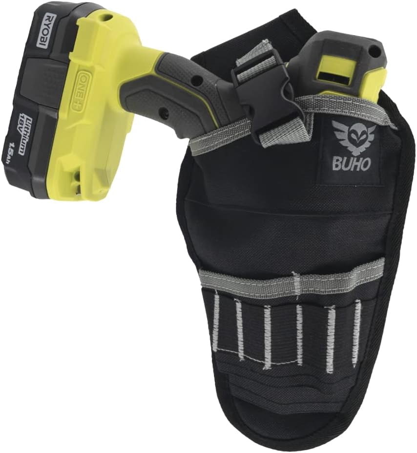 Cordless Drill Set Bundle with Ryobi 18V Drill Driver, Battery, Charger, Bit Set & BUHO Holster