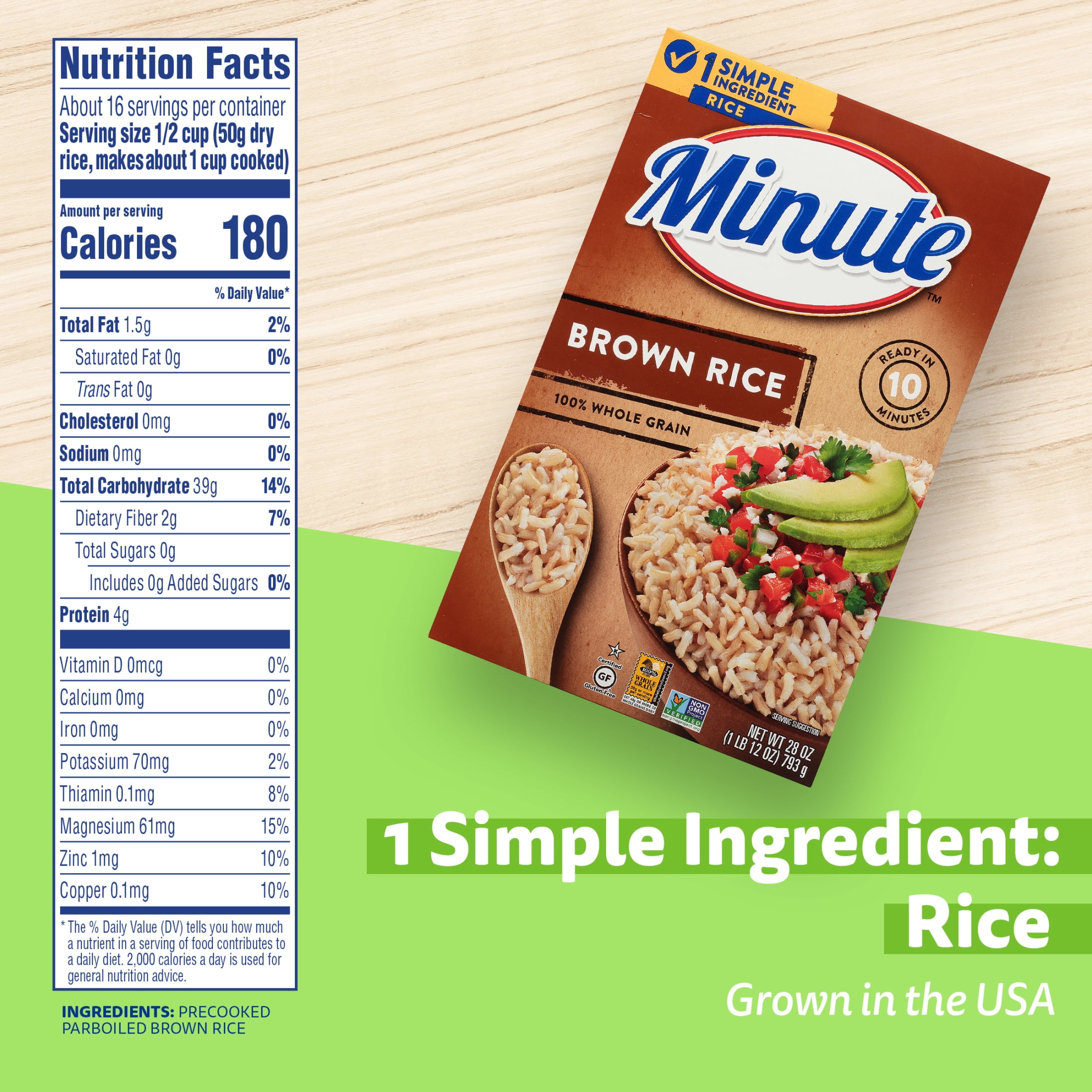 (12 pack) Minute Instant Brown Rice, 100% Whole Grain Rice, Gluten Free, 28 oz