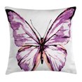 thumbnail image 1 of Animal Throw Pillow Cushion Cover, Artistic Butterfly Design in Watercolors Wings Moth Vintage Illustration, Decorative Square Accent Pillow Case, 18 X 18 Inches, Violet Salmon Black, by Ambesonne, 1 of 2
