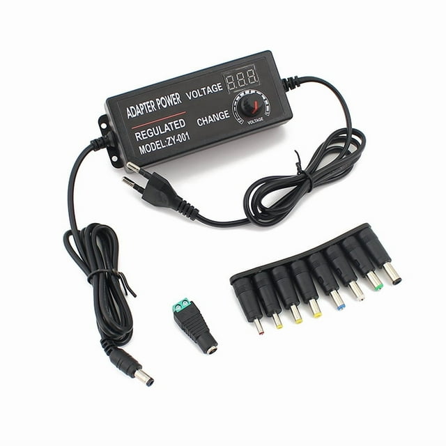 Adaptateur AC DC Réglable 12V Volt Écran LED Alimentation 220V à 3V 5V 9V 12V 24V 36V avec Connecteur DC