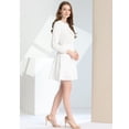 thumbnail image 2 of INSPIRE CHIC Women's Doll Collar Keyhole Front Elasticed Waist Ruffle Hem Dress, 2 of 4