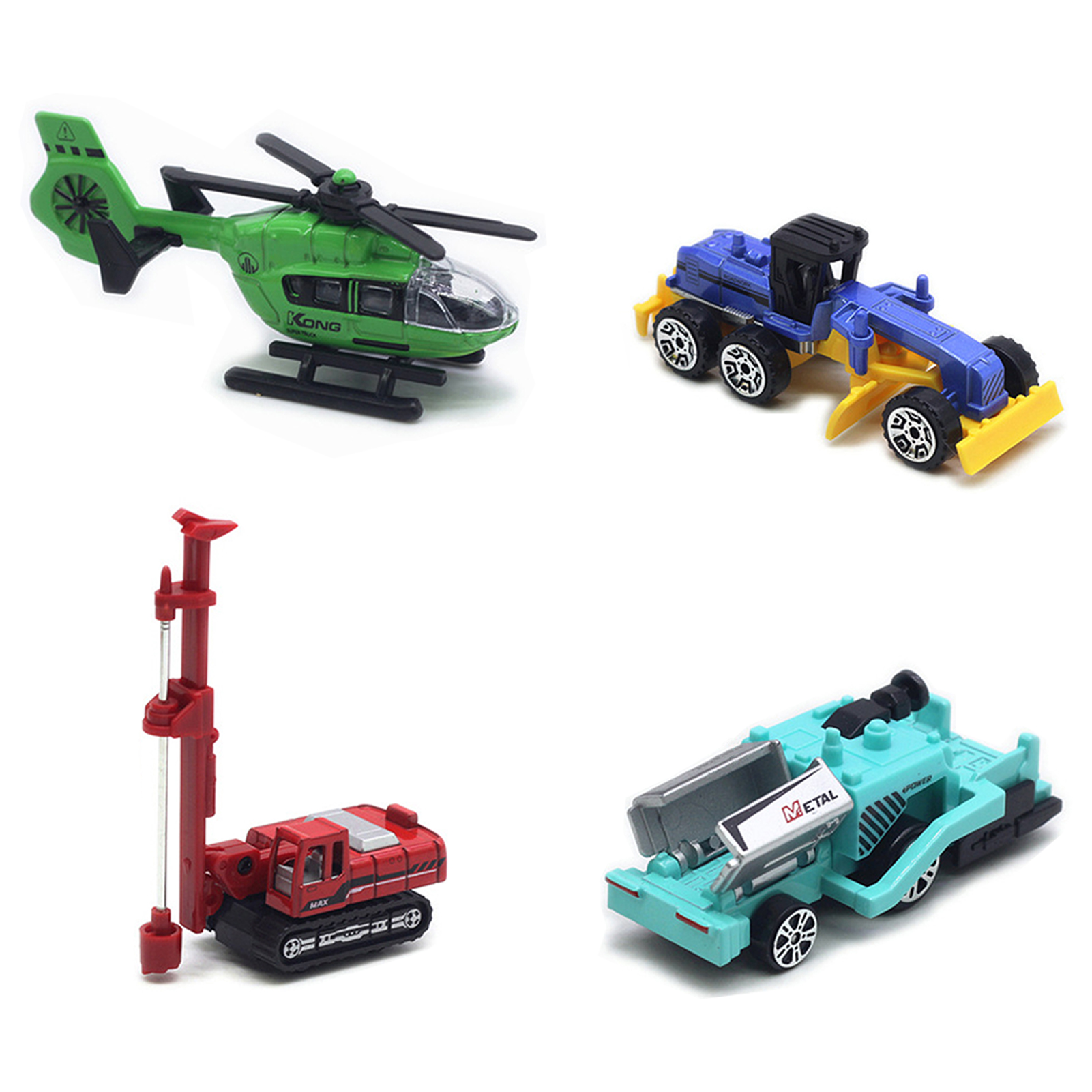 Pnellth 4Pcs/Set Engineering Trunk Toys Simulation Cranes Forklift Cargo Truck Diecast Alloy Vehicle Toy 1:64 Scale Engineering Vehicle Aircraft Motorcycle Models Set Christmas Gift - image 5 of 8