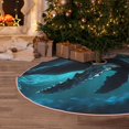 thumbnail image 5 of Sikiie Vintage Blue Pattern Whale Nativity Christmas Tree Skirt, Jesus Christian Winter Holiday Tree Mat Decoration(30-48IN)48", 5 of 6