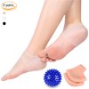 Durable Soft Foot Pad Support, Reusable Comfort Heel Sleeves, Elastic Foot Heel Care Protector, Foot Cushions, Pain Relief Cushions for Ball of Foot Sport Injury, Heel Cups Pads + Foot Massage Ball