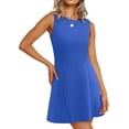 thumbnail image 6 of Women's 2025 New Summer A-Line Sleeveless Boat Neck Mini Dress Club Party Little Short Dresses, 6 of 9