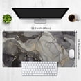 thumbnail image 3 of Desk Mat, Large Extended Gaming Mouse Pad XXL, Full Desktop Pad Black Grey Marble Stitched Edges Desk Pad Keyboard Mat for Computer, Laptop, Wireless Mouse, Men Mouse Mat 31.5x15.7 Inchs, 3 of 6