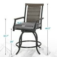 Summit Living 5Piece Outdoor Bar Stool Set with HighBack Wicker Cushioned Swivel Chairs