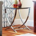 thumbnail image 3 of Ryan Rove Vivien Living Room Coffee Sofa Table, Glass Small Accent End Side Table, Nightstand - Chrome Finish, 3 of 6