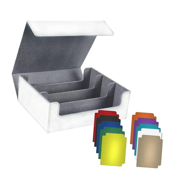 Caja de baraja de cartas coleccionables Hugo Contenedor de almacenamiento 1800 tarjetas Forrado Gris