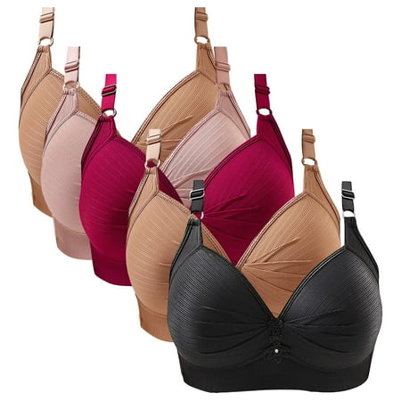 YEJIMAN Women Sexy Lace Back Button Shaping Cup Adjustable Shoulder Strap Large Size Bra  Brown Plus Size Underwear For Women  Cotton Womens Underwear