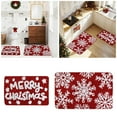 thumbnail image 3 of 2 Pack Christmas Bath Mat Set â Red Non- Plush Bathroom Rug Set, Absorbent & Machine Washable High-Pile Mats for Toilet, Kitchen, Entryway, Fall Holiday Decor 16x24 & 32x20 Inch, 3 of 7