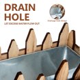 thumbnail image 3 of OULII flower railing Flowerpot Light Brown Wood Drainage Terrace Gardening 1 Set, 3 of 6