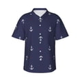 thumbnail image 2 of Goofa Anchor Heart Blue Hawaiian Shirt for Men, Unisex Summer Beach Casual Short Sleeve Button Down Shirts,Aloha Tropical Floral print shirt-X-Large, 2 of 9