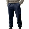 thumbnail image 6 of sususu Sweatpants Men Cotton,Men's Heavyweight Knitted Casual Winter Work Sweatpants Comfortable Relaxed Fit Trousers for Outdoor Daily Use,Navy,L, 6 of 7