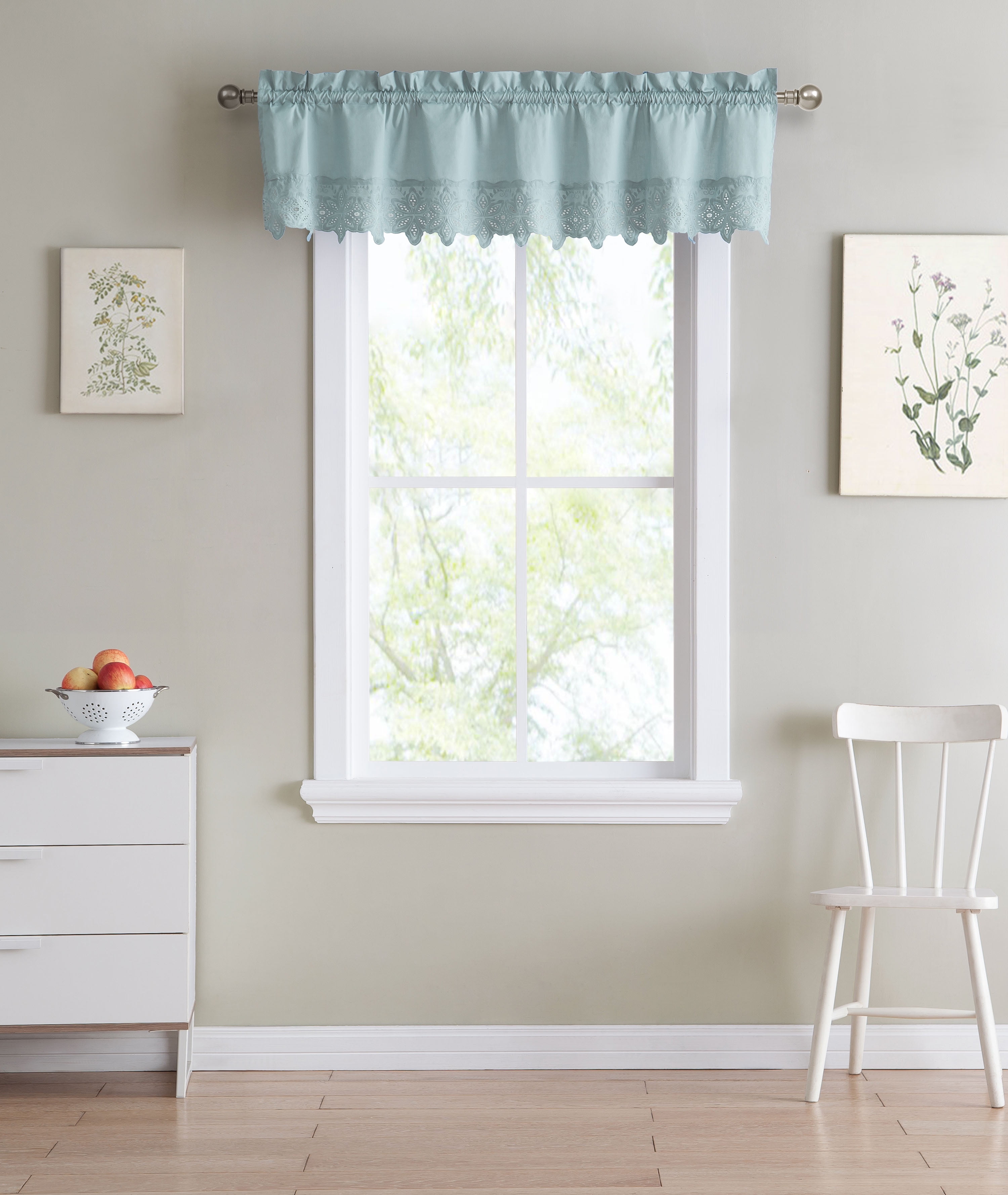 classroom Solid slate blue Valance Curtain Kitchen wide 58 Window treatment kids Window Decor 