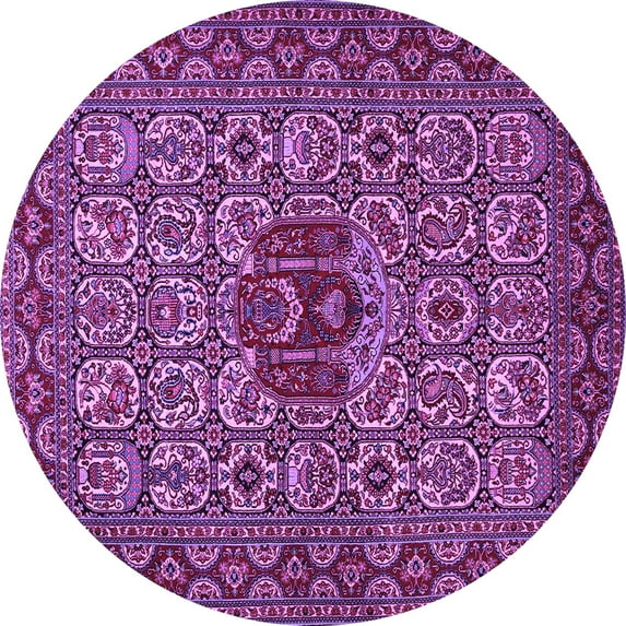 Ahgly Company Indoor Round Persian Purple Traditional Area Rugs, 4' Round