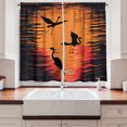 thumbnail image 2 of Ambesonne Birds Theme Kitchen Curtains, Storks Silhouettes Art, 55"x39", Marigold Burnt Orange, 2 of 3