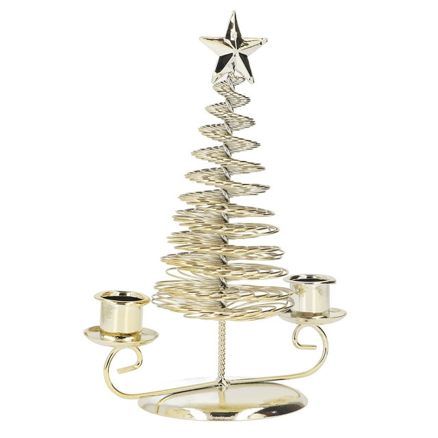 Candelabro con forma de árbol de Navidad, adornos de candelabro, candelabro de cera de metal europeo, adornos de candelabro, Ultra sensible
