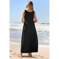 thumbnail image 6 of TEMOFON Womens Casual Maxi Sundress Summer Beach Dress Scoop Neck Sleeveless Loose Tank Dresses with Pockets, 6 of 9
