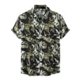 thumbnail image 1 of Hombres Casual Botones Playa Sin posicionamiento Estampado floral Turndown Camisa de manga corta Blusa Pompotops oipoqjl49029, 1 of 9