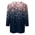thumbnail image 4 of Bowake Chemises à Manches 3/4 Scintillantes pour Femmes Col Rond Décontracté Été Hauts Scintillants Blouses de Soirée pour Sorties, 4 of 5