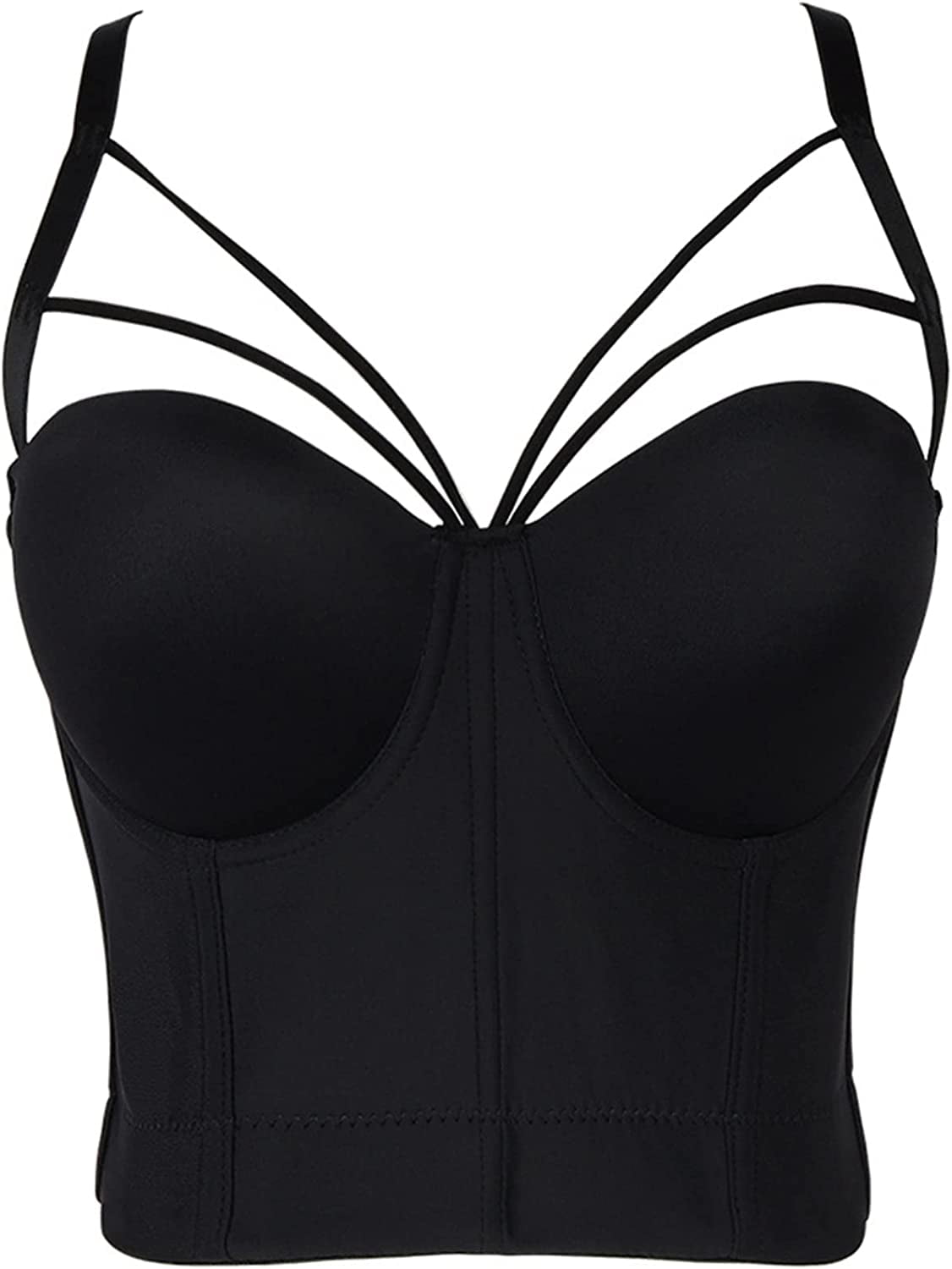 easyforever Women Lace Cupless Bra Push Up Hollow Out Bralette Corset  Underwire Crop Top Bustier Black Small : : Clothing, Shoes &  Accessories