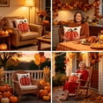 thumbnail image 6 of MYUNNIL Halloween Pumpkin Throw Pillow Cover, Soft 3D Fall Pumpkin Embroidery Plush Velvet Couch Cushion, Farmhouse Seasonal Home Decor for Sofa Bedroom Patio Office, 18 x 18", 6 of 8