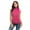 Red, variant on Puntoco Short Tops Blouses for women Women's Casual Short Sleeve Solid Ladies Round Neck Top Blouse Red 8(L)