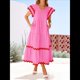 thumbnail image 5 of Vestido Midi Informal de Verano 2025 para Mujer, con Escote en V, Corta, Volantes, Corte A, . Rosa XXL, 5 of 10