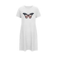 thumbnail image 3 of Tnhcen Cute Underwear Oversized Short Nightgown Printed Round Neck and Short Sleeves Dress Pajamas for Elaine Nightgowns for Women Nightwear Plus Size Plus Size Sleepwear White, 3 of 6