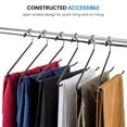thumbnail image 3 of Ktinnead Slack/Trousers Pants Hangers Space Saving,20 Pack Strong and Durable Trouser Hangers,Open Ended Easy Slide Anti-Rust Metal Rubber Coating Jeans Hangers, 3 of 12
