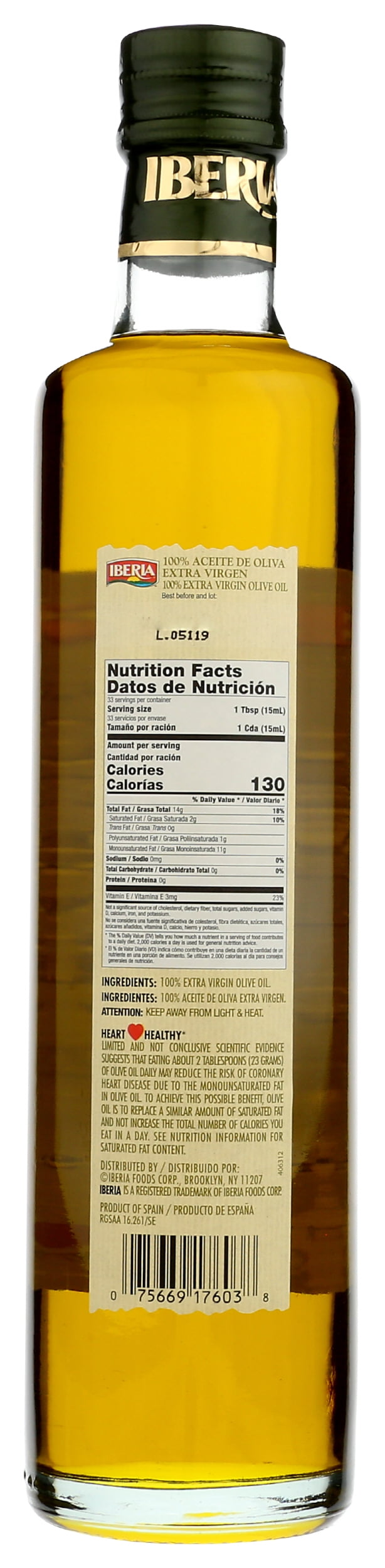 Pack of 6, Iberia Extra Virgin Olive Oil, 17 oz
