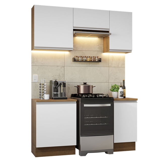 Cocina Integral MADESA 160cm Marrón/Blanco