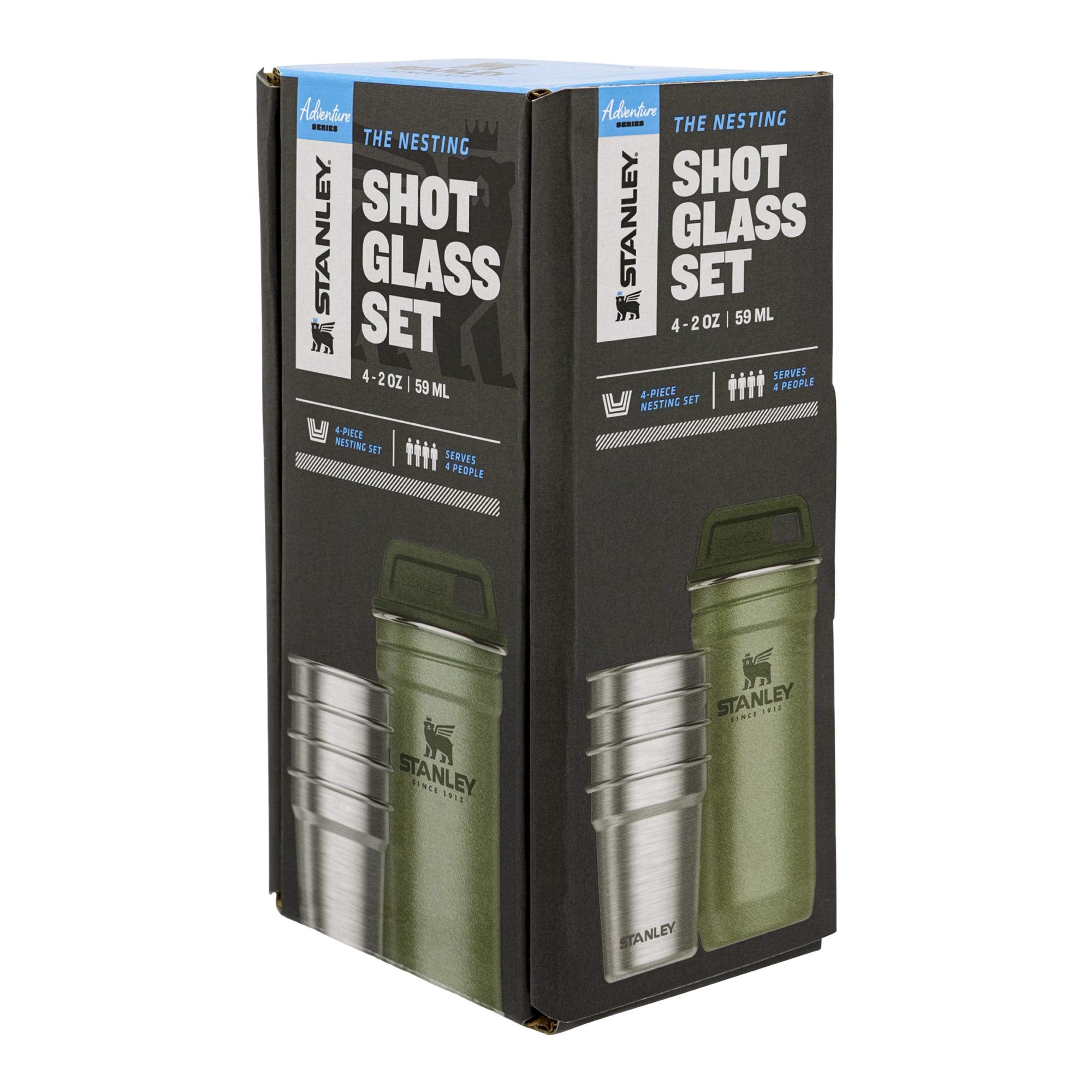 Lot De 4 Verres à Shot Stanley En Acier Inoxydable, Vert Marteau - Occasion