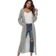 thumbnail image 2 of Women Full Length Thick Maxi Cardigan Duster Long Sleeve Open Front Sweater Tops, 2 of 4
