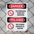 thumbnail image 5 of (2 Pack) No Smoking Turn Off Ignition Bilingual OSHA Danger Sign 18 Inch X 24 Inch Plastic Sign, Weather Resistant, UV Protected for Workplace, Business, and Construction Site, Made in, 5 of 8