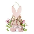 thumbnail image 6 of Easter Wooden Bunny Door Hanger - Pink Rabbit Wall Decor with Flowers, Bows & Beads, Festive Spring Hanging Sign for Home Front Door/Porch/Entryway, Adorable Easter Themed Home Decor, 18*14in, Pink, 6 of 6