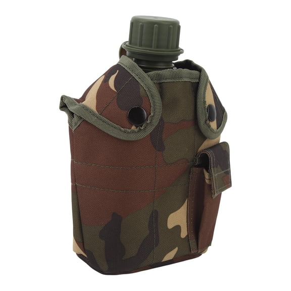 Rupoun 1L / 33.8 oz Sports Water Bottle Leak Proof Wide Mouth Portable Camping Canteen for Outdoor Gym Hiking Travel Jungle Camouflage