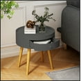 thumbnail image 4 of Modern Coffee Table with Drawer, Bedside Table, Sofa Side Table, Oak Table Legs, Suitable for Living Room and Bedroom,Gray, 4 of 10