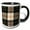 Black/White, variant on 3drose, Image of Macpherson Clan Kilt Scottish Tartan Plaid Pattern, 11oz Two-tone Blue Mug
