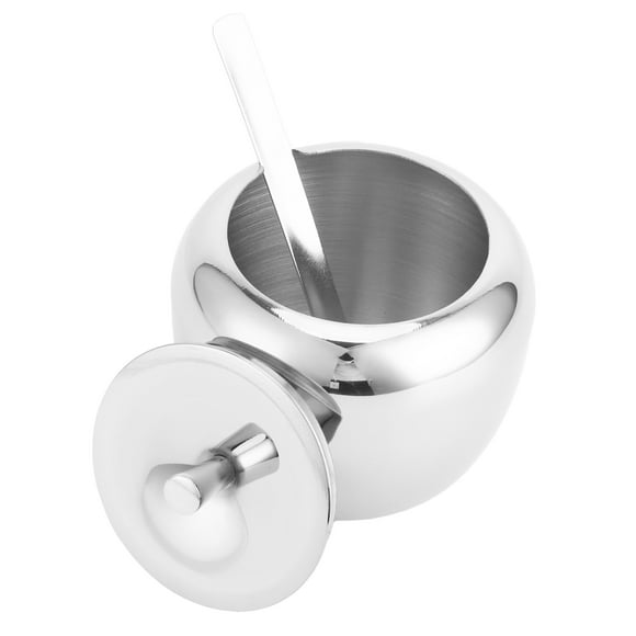 Sugar Bowl, Sugar Pot, With Lid And Spoon Kitchen Sugar Bowl 304 Stainless Steel Unbreakable For Sugar,Salt,Pepper,Spice Home,Bar,Cafe,Hotel