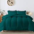 thumbnail image 2 of 5 Piece Luxurious Straight Line Pattern Comforter All Season 800 Threads Count King/Cal King Size - Ultra Soft 550 GSM 100% Egyptian Cotton (Solid Teal Colour ), 2 of 6