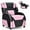 Pink, variant on Costway Kids Youth Gaming Sofa Recliner w/Headrest & Footrest PU Leather Yellow