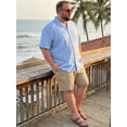 thumbnail image 5 of DARING DIVA Men's Big & Tall Summer Beach Camp Collar Short Sleeve Shirt XL Light Blue, 5 of 7