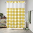 thumbnail image 6 of No Hook Shower Curtain, Yellow Gradient Shower Curtains for Bathroom with See Through Top Window, Farm Plaid Buffalo Checkered Gingham Waterproof & Washable Bath Curtain Extra Long 72"x84", 6 of 9