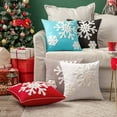thumbnail image 4 of Wehilion Pillow Covers Christmas Decorative Snowflake Throw Canvas Embroidery Cushion Cases Decor Soft Pillowcases for Couch Sofa Bedroom Car set of 2(18x18in), 4 of 10