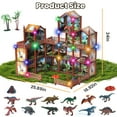 thumbnail image 3 of JoyStone Dinosaur Dollhouse with 14 Rooms and Mountain Playset, Includes 12 Dinosaurs & Accessories, Pretend Play House for Kids Ages 6-12, 3 of 9