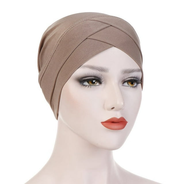 Women Solid India Hat Muslim Ruffle Cancer Chemo Beanie Turban Wrap Scarf Cap