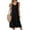 Black, variant on Zeagoo Casual Summer Midi Pleated Tank Sundress with Pockets V Neck Tshirt Dress A Line Spring Hawaiian Beach Dress 2025